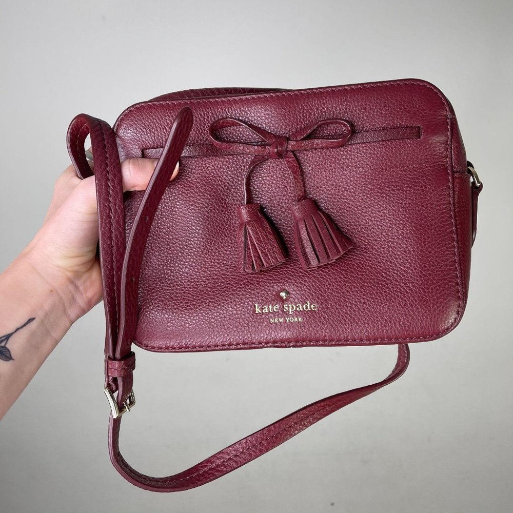 Kate Spade Leather Burgundy Cross Body Mini Purse